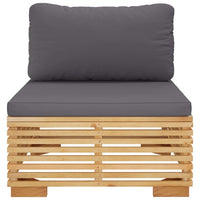 Thumbnail for Garten-Mittelsofa mit Dunkelgrauen Kissen Massivholz Teak