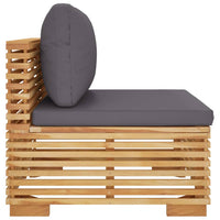 Thumbnail for Garten-Mittelsofa mit Dunkelgrauen Kissen Massivholz Teak