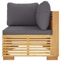 Thumbnail for Garten-Ecksofa mit Dunkelgrauen Kissen Massivholz Teak