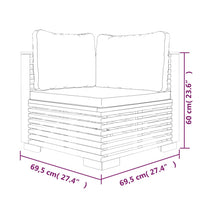 Thumbnail for Garten-Ecksofa mit Dunkelgrauen Kissen Massivholz Teak