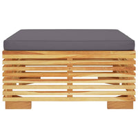 Thumbnail for Gartenhocker mit Dunkelgrauen Kissen Massivholz Teak