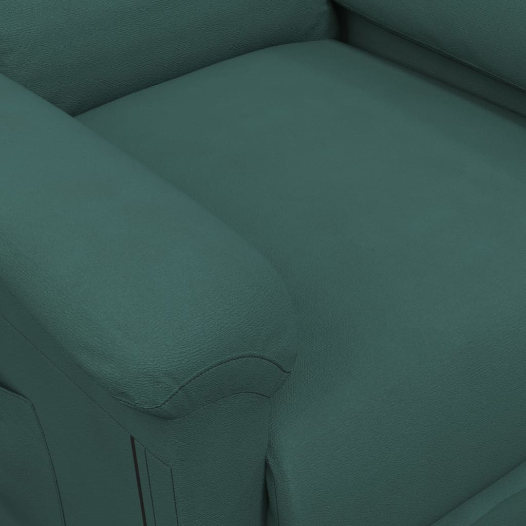 Massagesessel mit Aufstehhilfe Dunkelgrün Samt