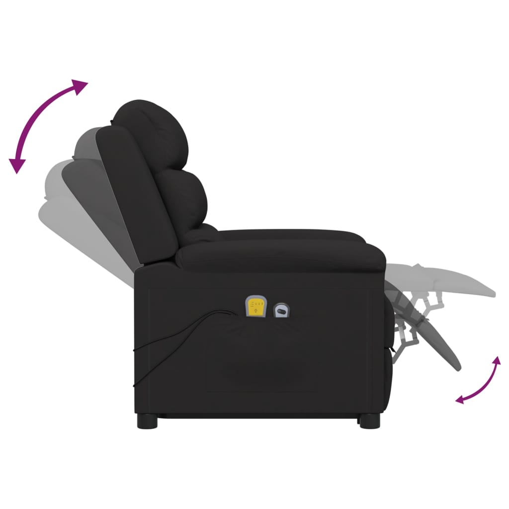 Massagesessel mit Aufstehhilfe Schwarz Samt
