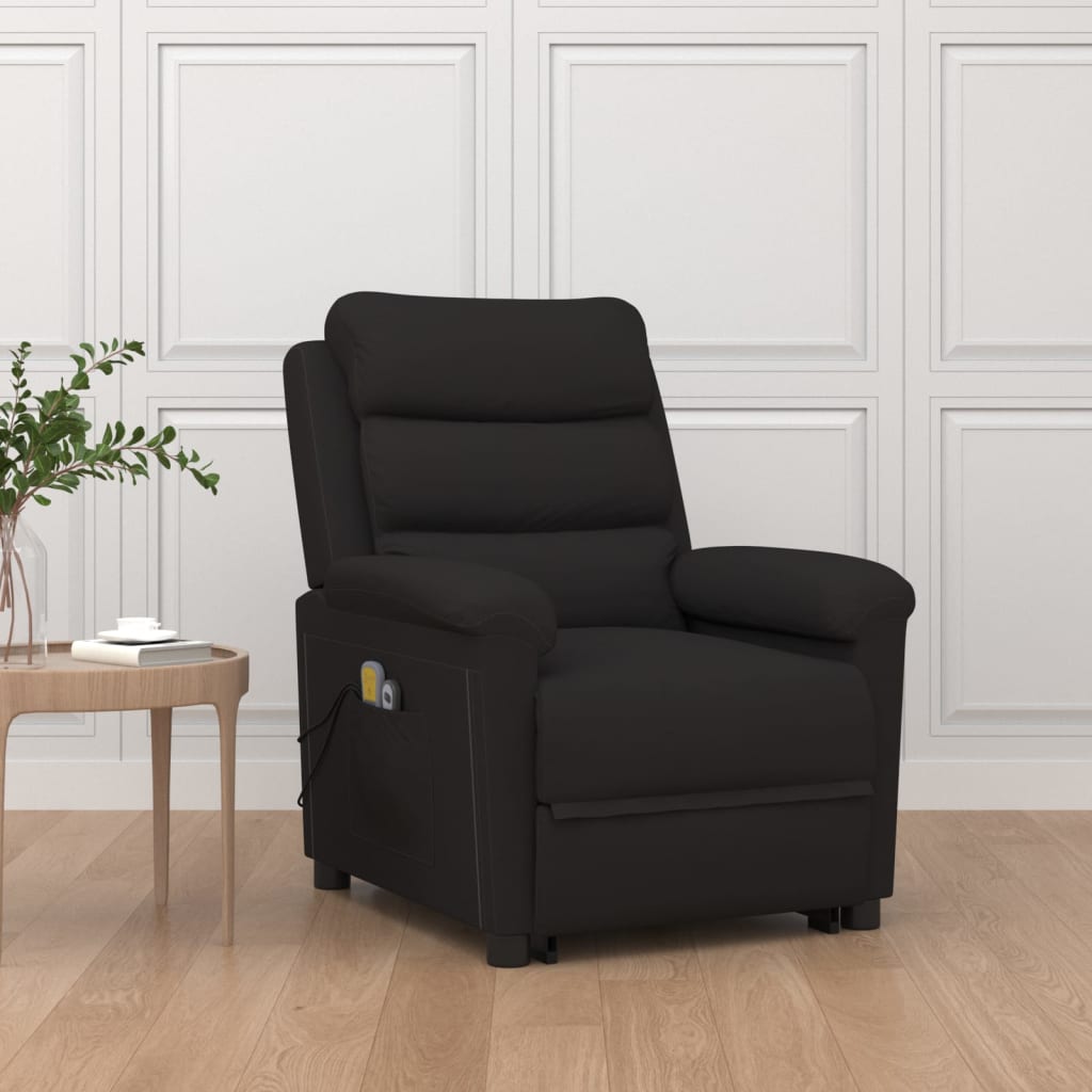 Massagesessel mit Aufstehhilfe Schwarz Samt