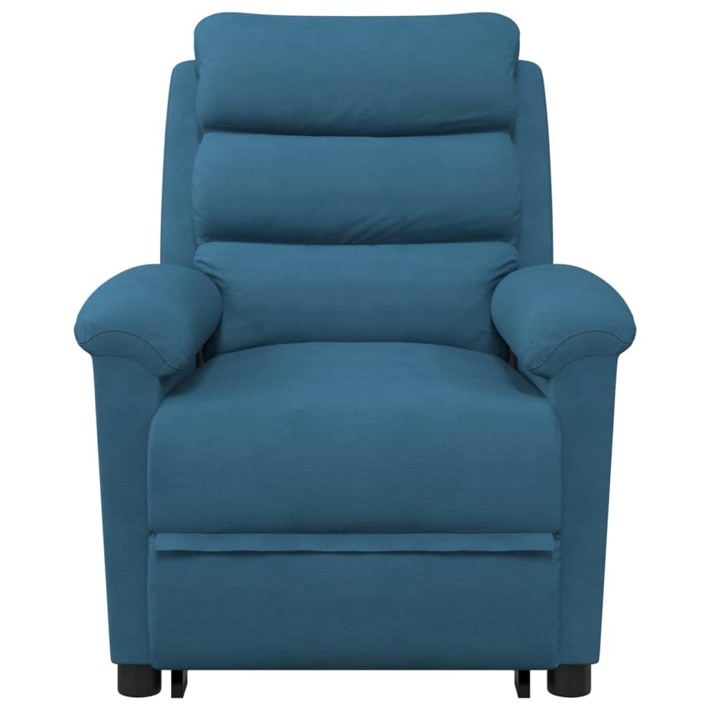 Massagesessel mit Aufstehhilfe Blau Samt