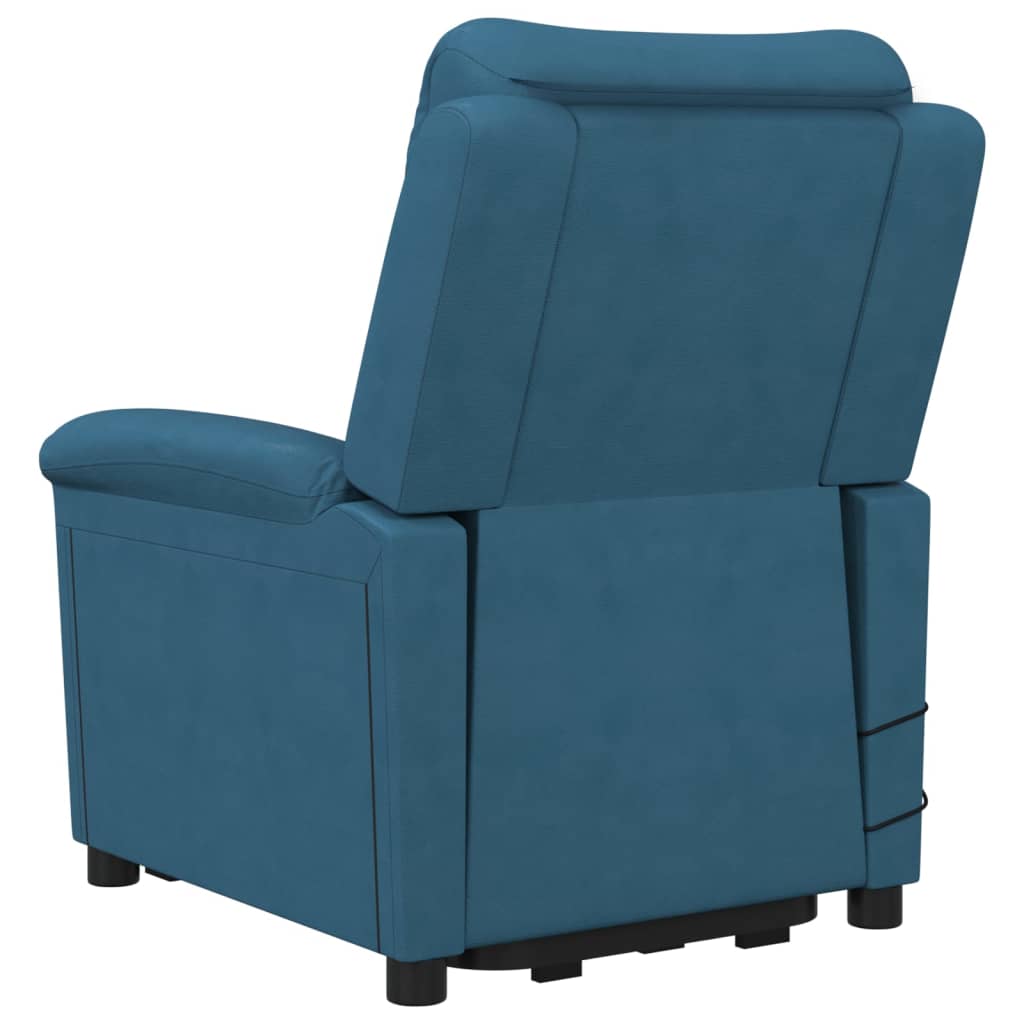 Massagesessel mit Aufstehhilfe Blau Samt