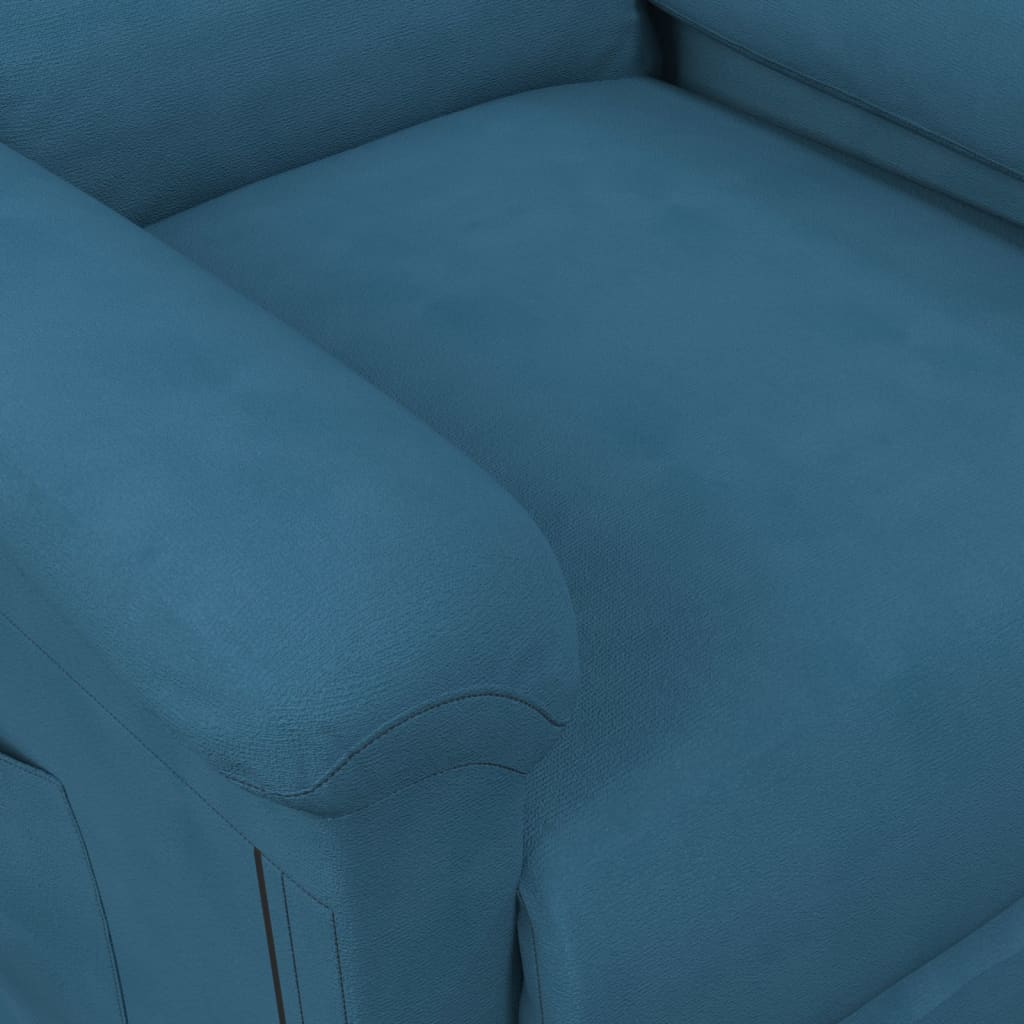 Massagesessel mit Aufstehhilfe Blau Samt