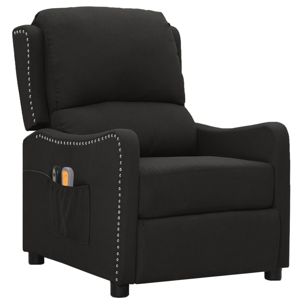 Massagesessel Elektrisch Schwarz Stoff