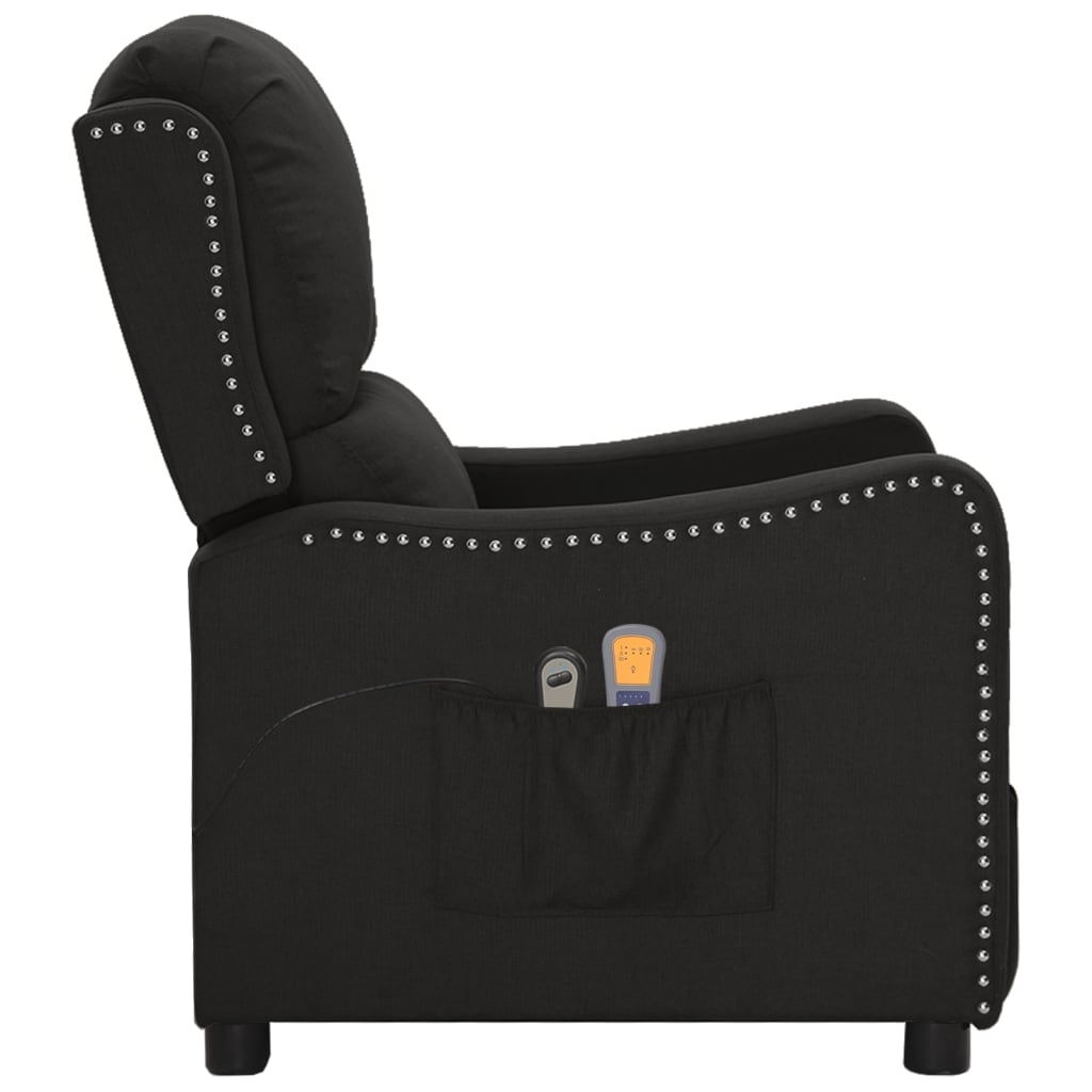 Massagesessel Elektrisch Schwarz Stoff