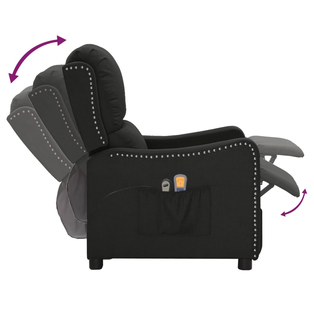Massagesessel Elektrisch Schwarz Stoff