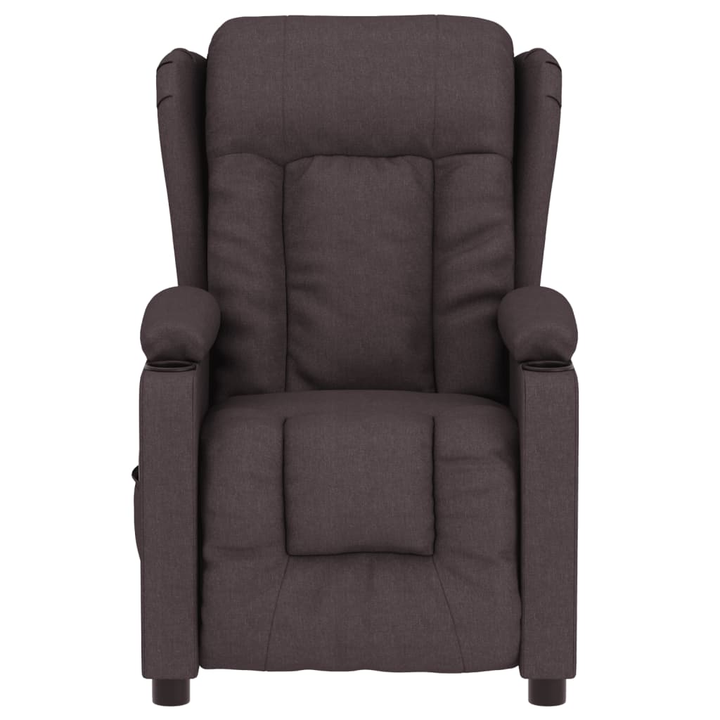 Massagesessel Elektrisch Dunkelbraun Stoff