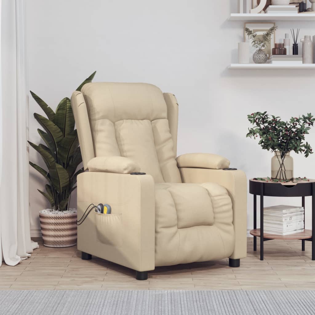 Massagesessel Elektrisch Creme Stoff