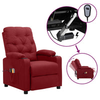 Thumbnail for Massagesessel Elektrisch Weinrot Stoff