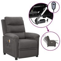 Thumbnail for Massagesessel Elektrisch Dunkelgrau Stoff