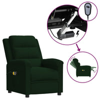Thumbnail for Elektrischer Massagesessel Dunkelgrün Samt