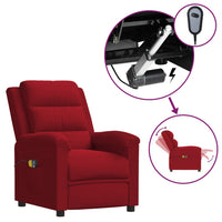 Thumbnail for Massagesessel Elektrisch Weinrot Samt