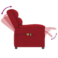 Thumbnail for Massagesessel Elektrisch Weinrot Samt