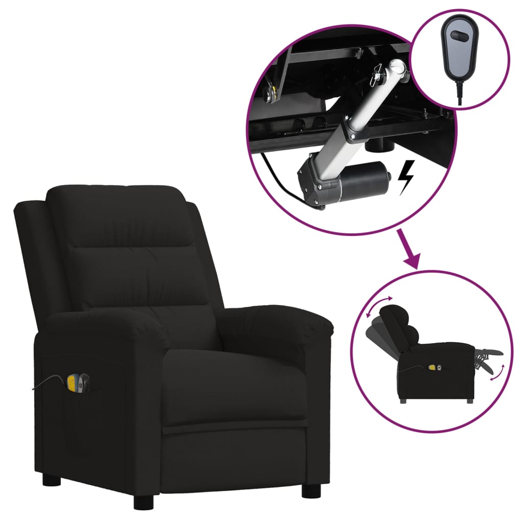 Massagesessel Elektrisch Schwarz Samt