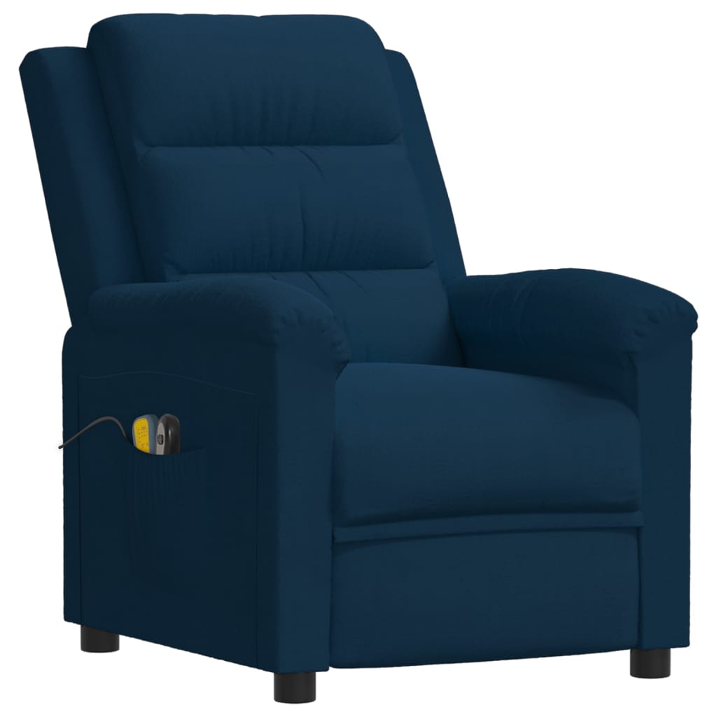 Elektrischer Massagesessel Blau Samt