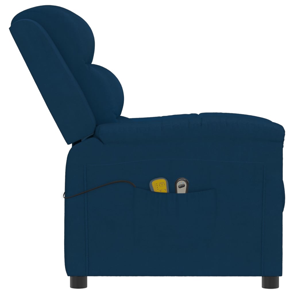 Elektrischer Massagesessel Blau Samt