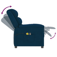 Thumbnail for Elektrischer Massagesessel Blau Samt