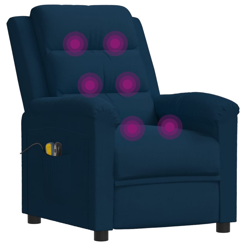 Elektrischer Massagesessel Blau Samt