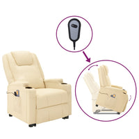 Thumbnail for Massagesessel mit Aufstehhilfe Cremeweiß Kunstleder