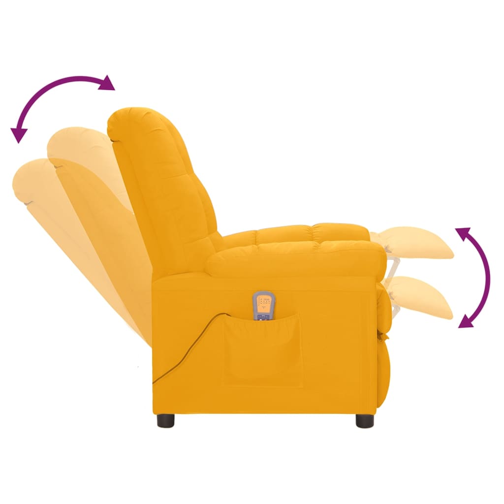 Massagesessel Elektrisch Gelb Stoff