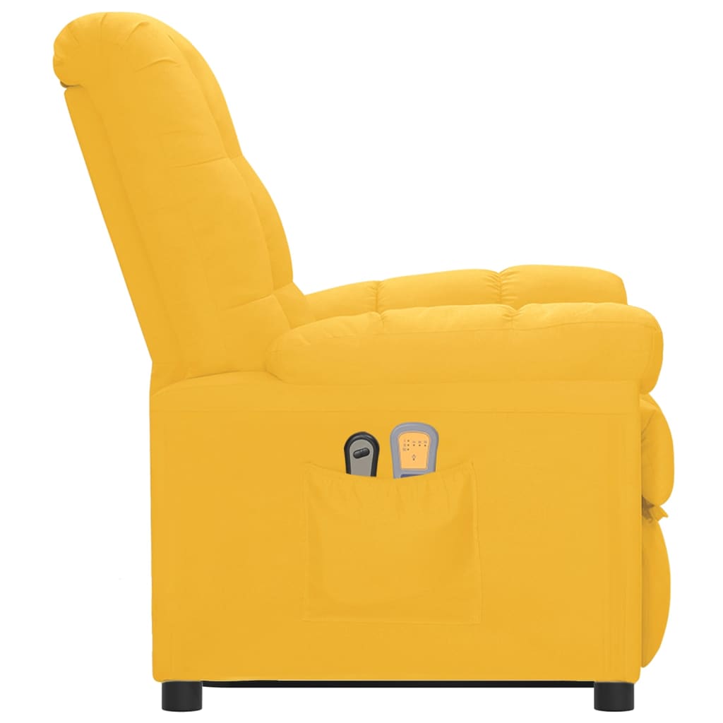 Massagesessel mit Aufstehhilfe Gelb Stoff