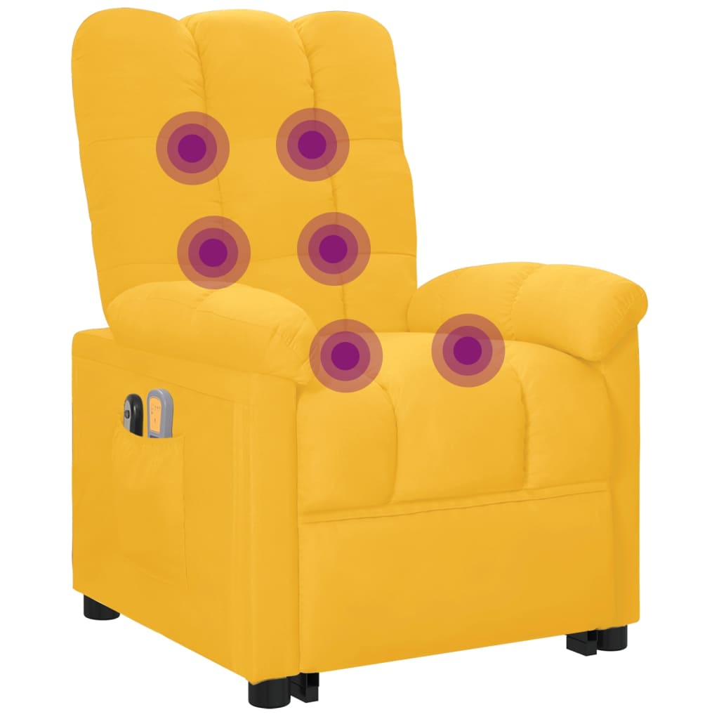 Massagesessel mit Aufstehhilfe Gelb Stoff