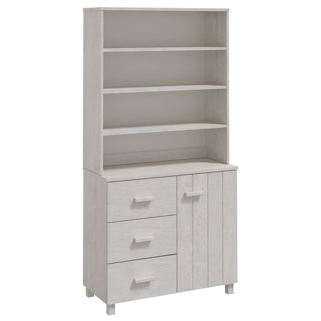 Highboard Massivholz Kiefer Weiß