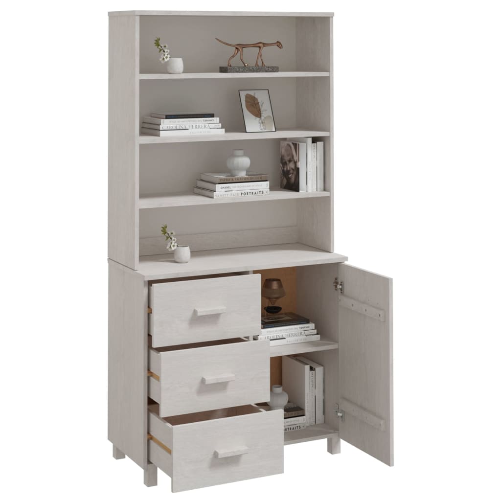 Highboard Massivholz Kiefer Weiß