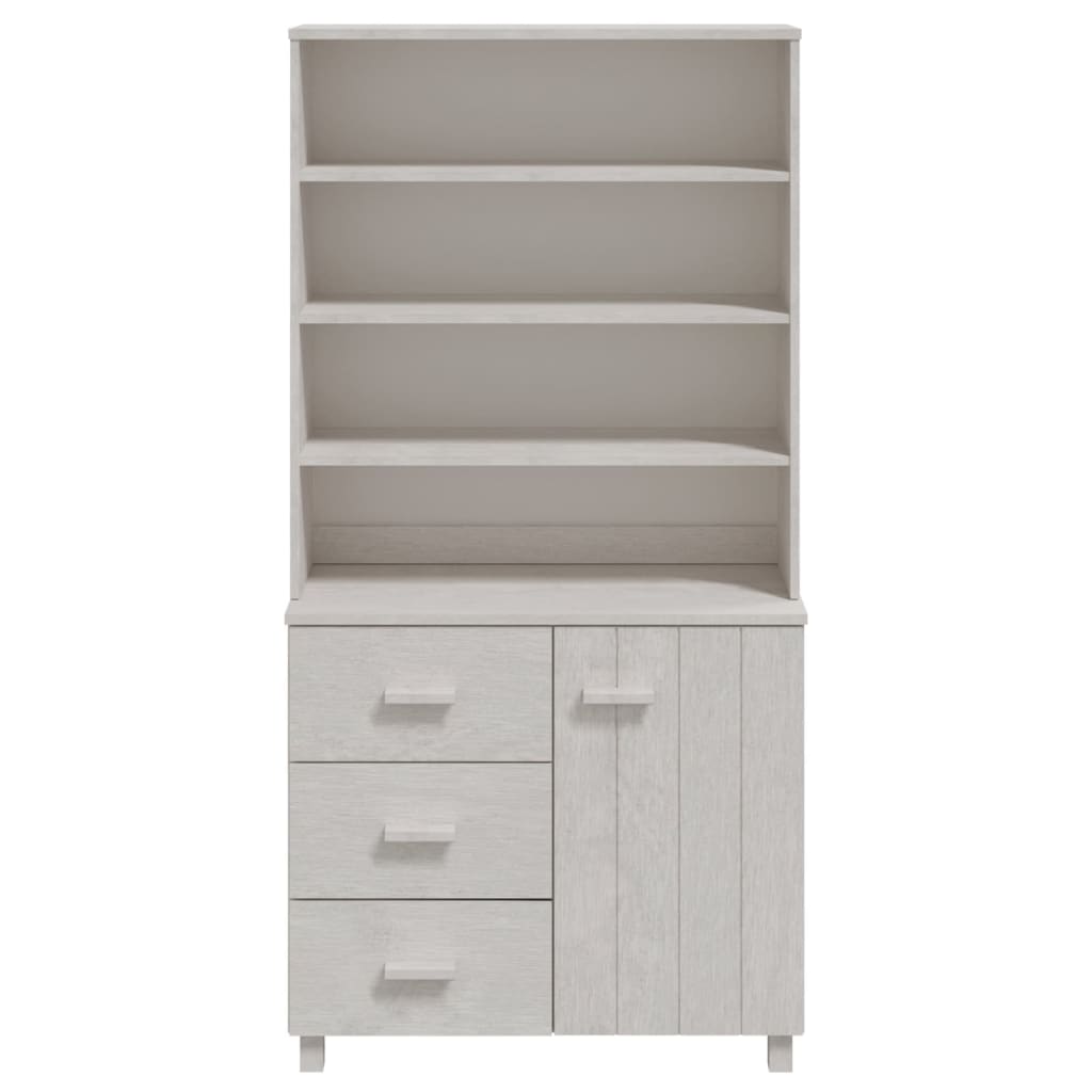 Highboard Massivholz Kiefer Weiß