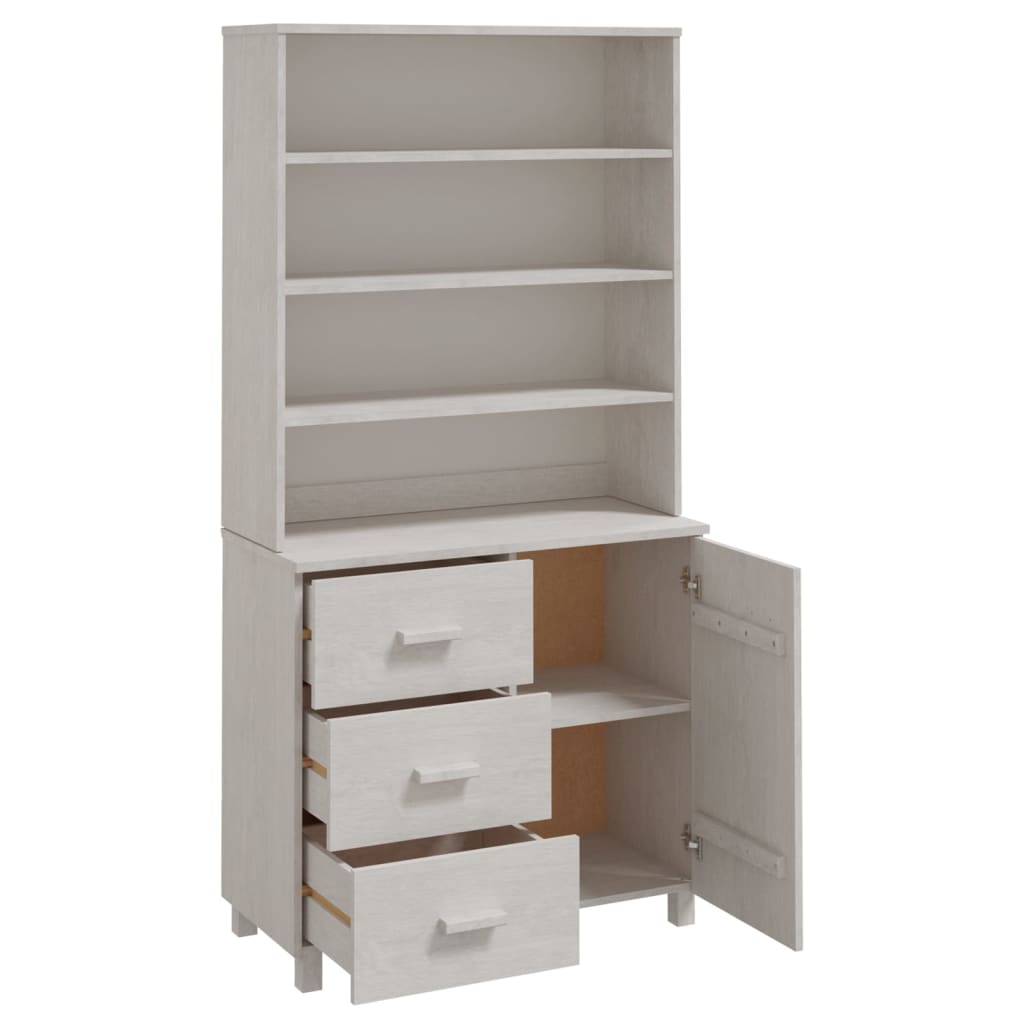 Highboard Massivholz Kiefer Weiß