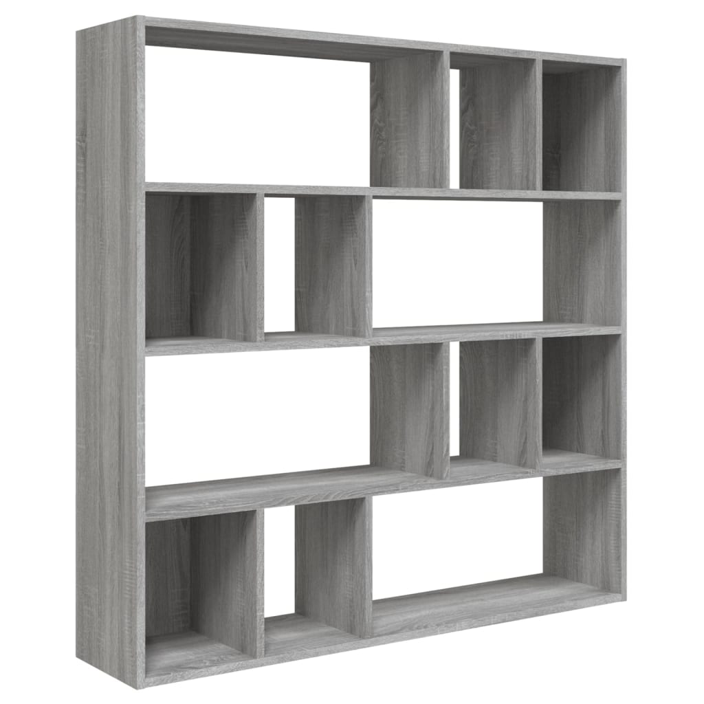 Bücherregal Grau Sonoma 110x24x110 cm Holzwerkstoff