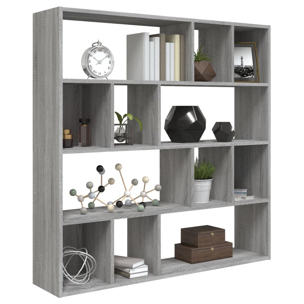 Bücherregal Grau Sonoma 110x24x110 cm Holzwerkstoff