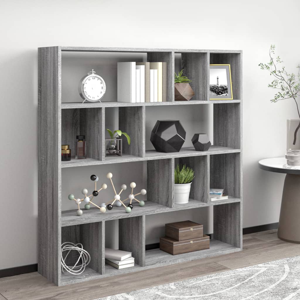 Bücherregal Grau Sonoma 110x24x110 cm Holzwerkstoff