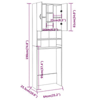 Thumbnail for Waschmaschinenschrank Grau Sonoma 64x25,5x190 cm