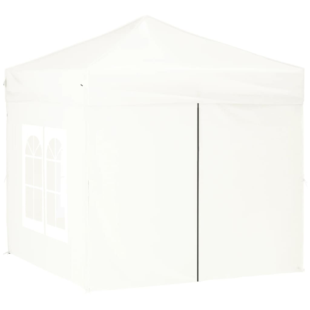 Partyzelt Faltbar mit Seitenwänden Weiß 2x2 m