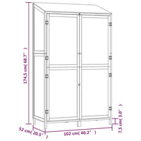 Thumbnail for Geräteschuppen Braun 102x52x174,5 cm Massivholz Tanne