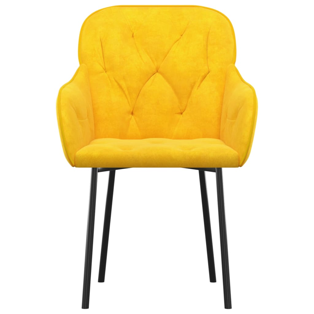 Esszimmerstühle 2 Stk. Gelb Samt