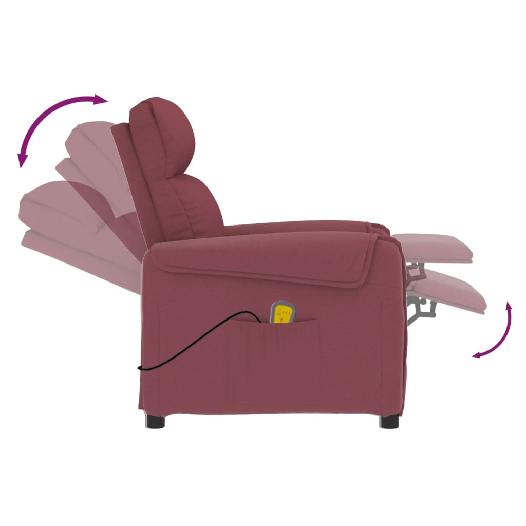 Massagesessel Weinrot Stoff