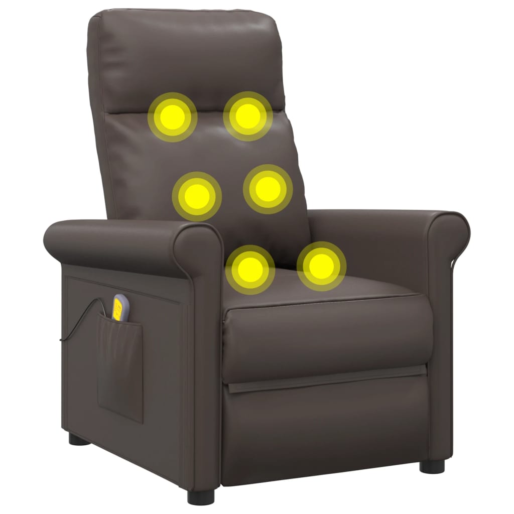 Massagesessel Braun Kunstleder