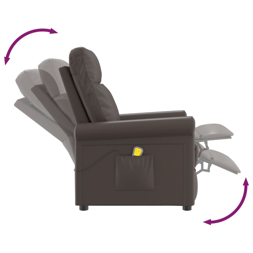Massagesessel Braun Kunstleder