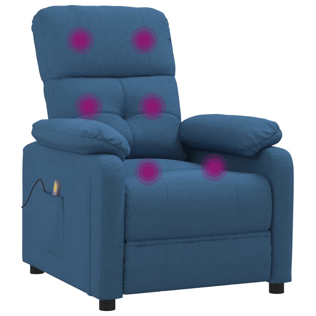 Massagesessel Blau Stoff