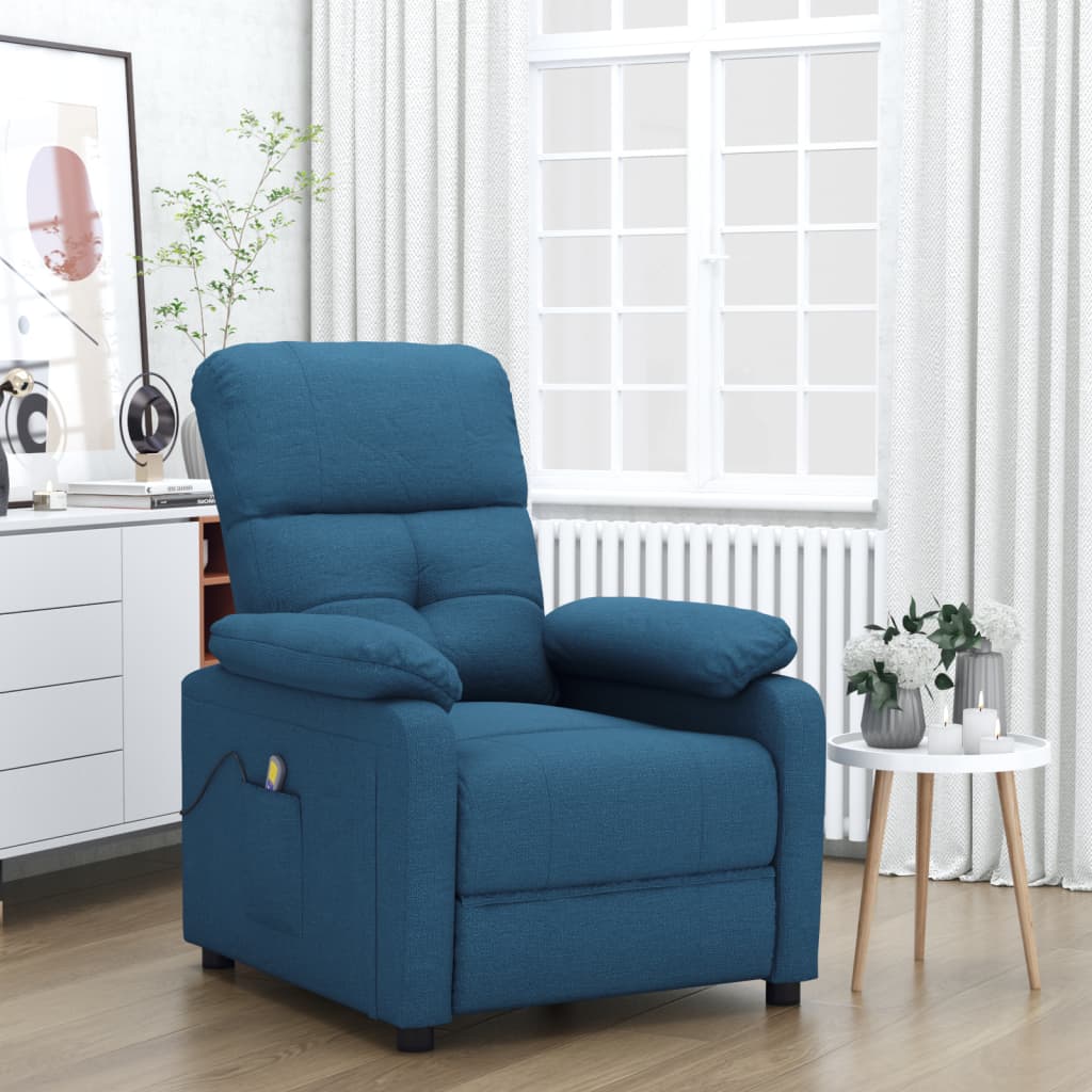 Massagesessel Blau Stoff
