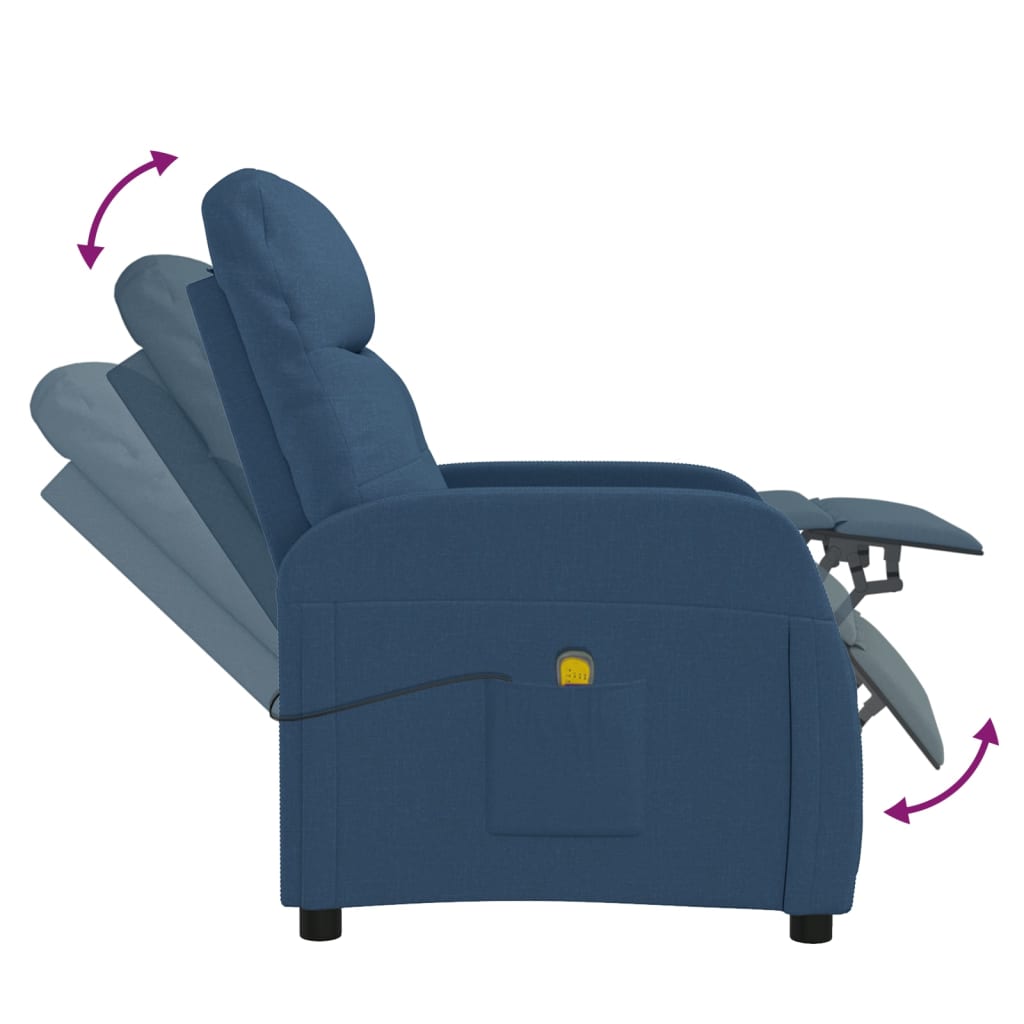 Massagesessel Blau Stoff