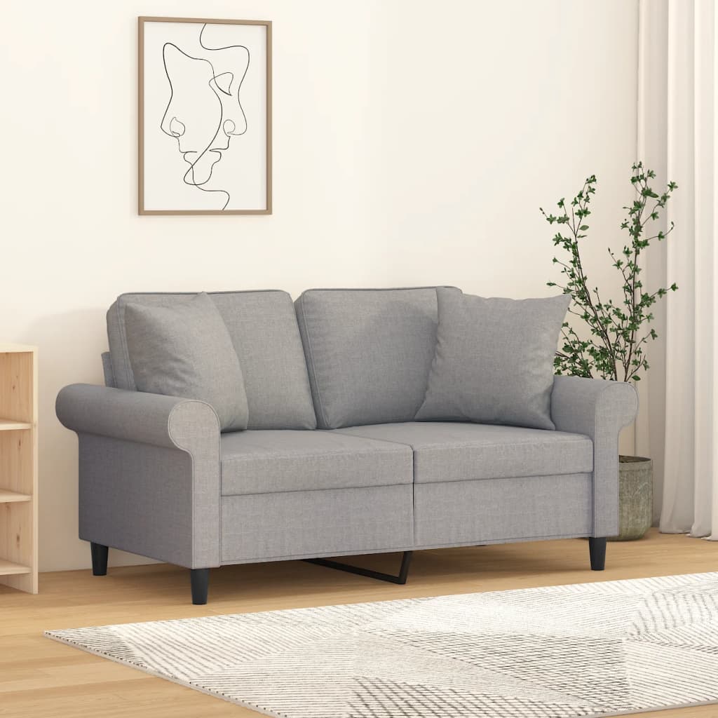 Sofakissen 2 Stk. Hellgrau 40x40 cm Stoff