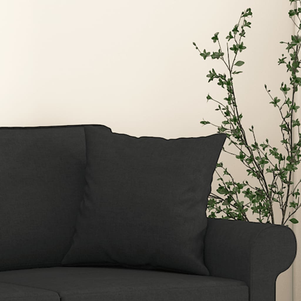 Sofakissen 2 Stk. Schwarz 40x40 cm Stoff