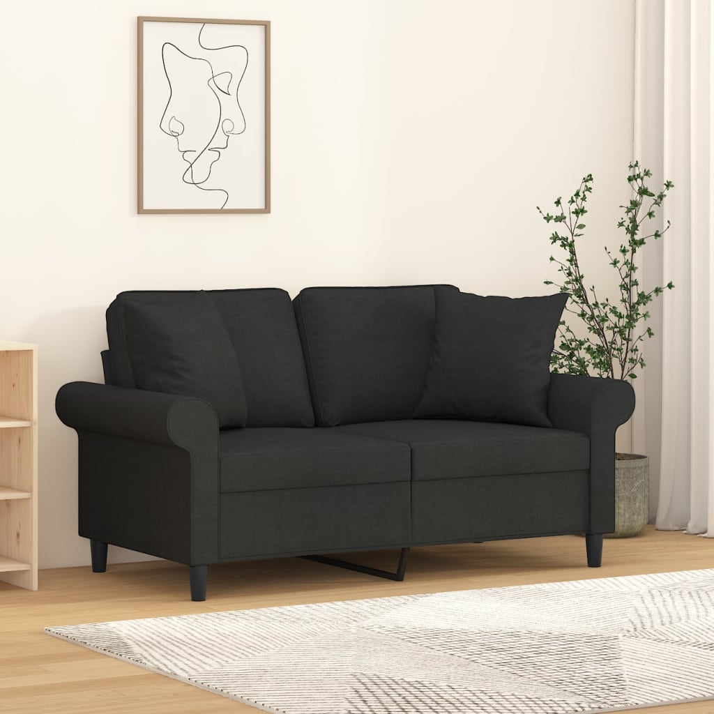 Sofakissen 2 Stk. Schwarz 40x40 cm Stoff